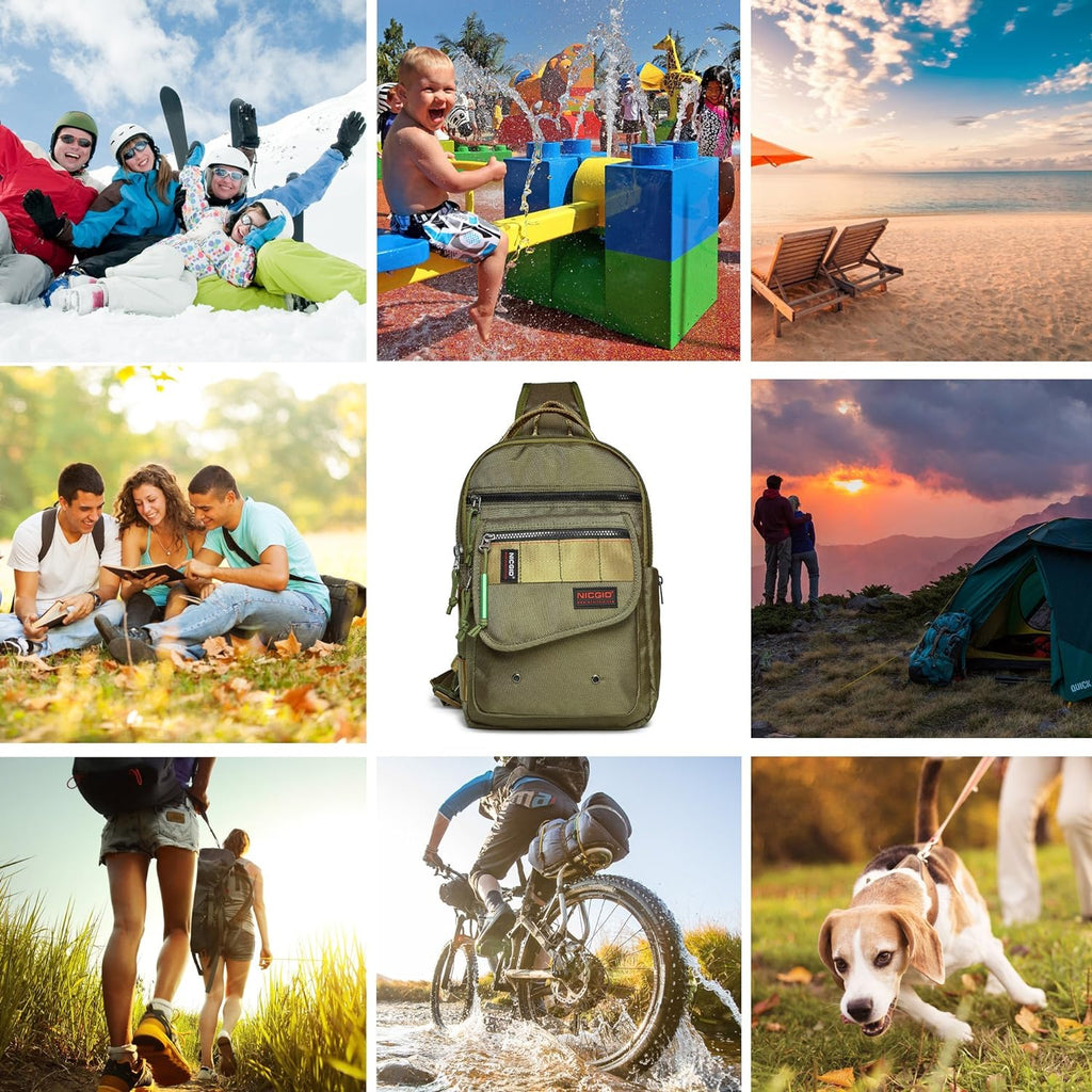 Sling Bags, Chest Shoulder Backpacks Crossbody Purse Outdoor Chest Bag Travel Backpack for Men Women