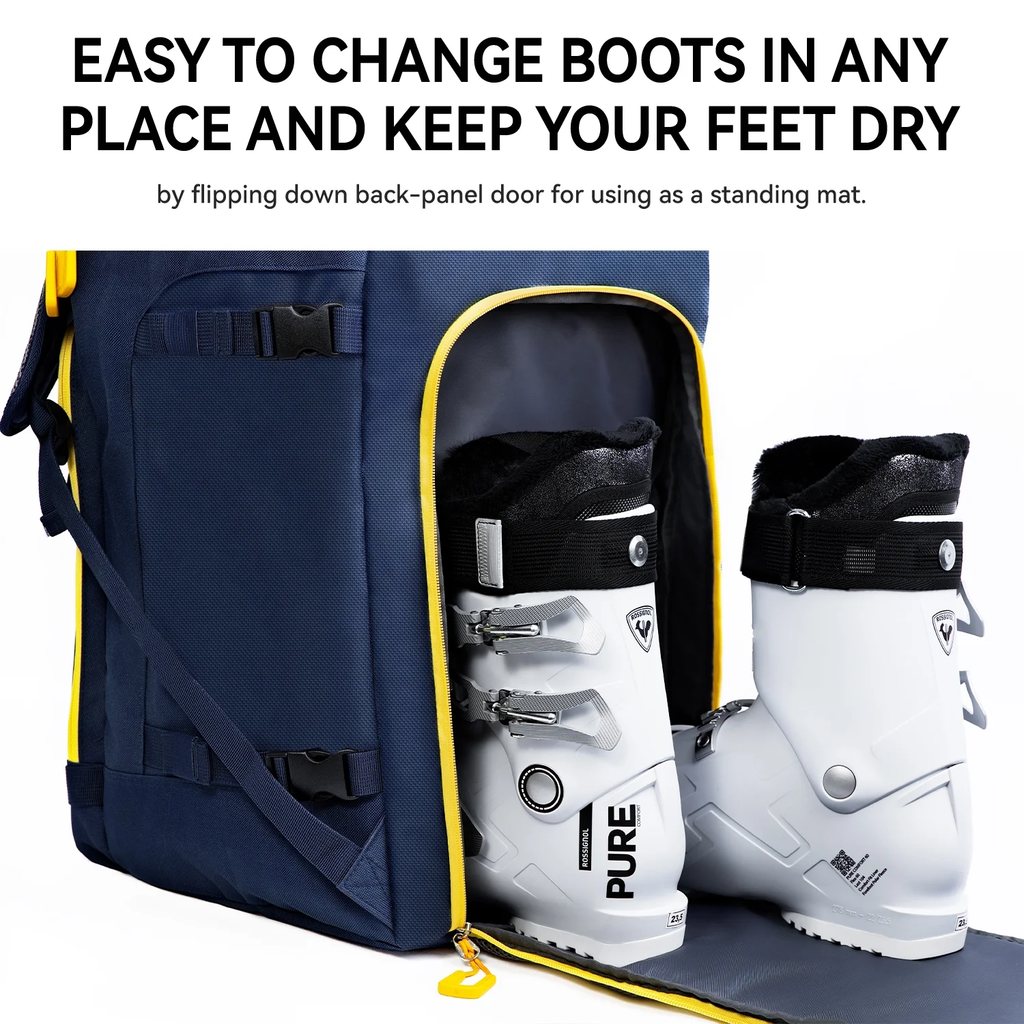 Ski Boot Bag, 50L Snow Ski Boot Bag Backpack for Travel, Ski Bag for Ski Helmets, Goggles, Gloves, Skis, Snowboard & Accessories